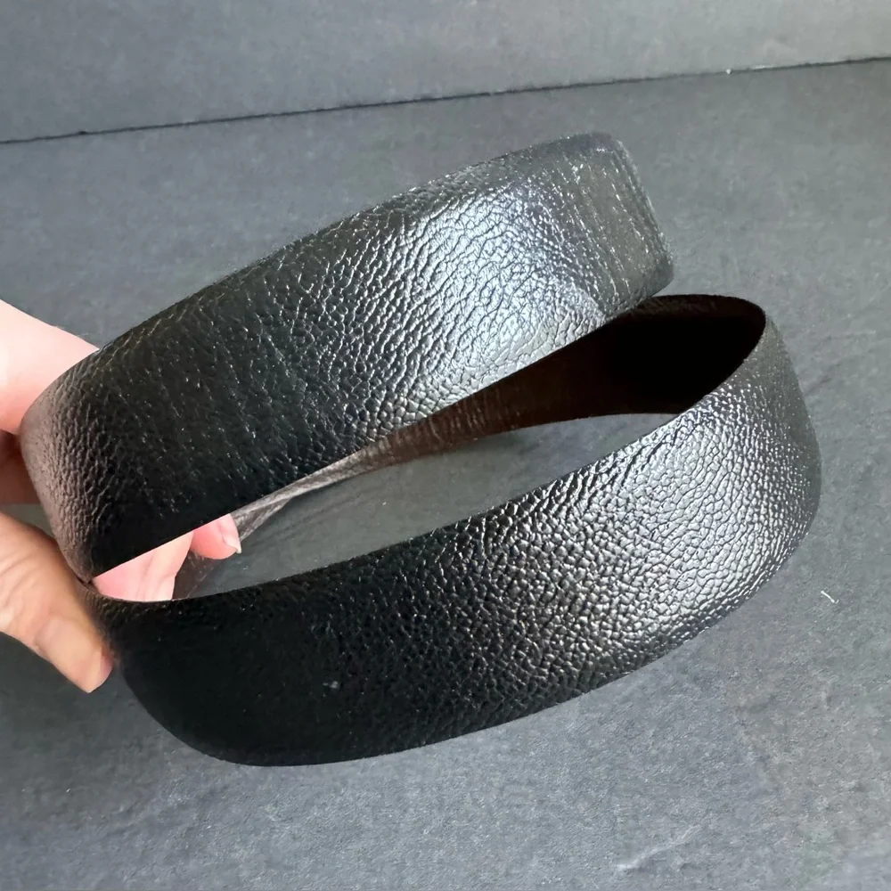 Vintage Black Brown Leather Belt Reversible‎ Dress Belt Business Casual Mens 34